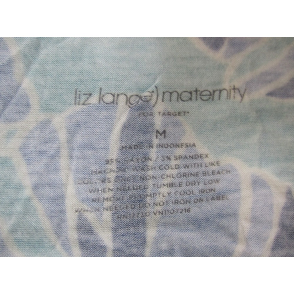 Liz Claiborne Womens Medium Maternity Medium Geometric Print Short Sleeve V-Neck - Picture 4 of 8